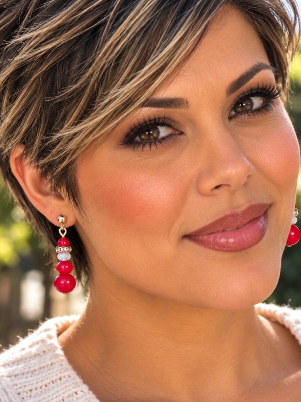 Ruby Red Holiday Sparkle Snowman Post Earrings #2   2/$22